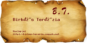 Birkás Terézia névjegykártya